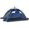 Outsunny Tenda da Spiaggia Pop Up con 2 Finestre Traforate e Porta Richiudibile, 220x173x120cm Blue e Giallo|Aosom