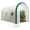 Outsunny Serra Tunnel di Coltivazione con Porte a Zip e Finestre avvolgibili in Rete, Telaio in Metallo, 3,5 x 2 x 2 m, Bianco | Aosom Italy