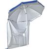 Outsunny Ombrellone da Spiaggia Inclinabile con Tendine Laterali, in Poliestere e Acciaio, Ø191x211 cm, Blu e Bianco
