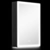 HOMCOM Armadietto a Specchio per Bagno con Luci LED e Presa per Rasoio, Armadietto a Parete con Specchio, Pad Anti-Appannamento, Dimmer, 3 Colori, Mobile da Bagno, Nero | Aosom Italy
