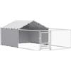 PawHut Recinto per Cani con Coperture e Ciotole Girevoli, in Acciaio e tessuto Oxford, 4x2.3x1.5 m, Argento