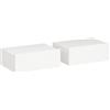 HOMCOM Set di 2 Comodini Sospesi Moderni con Cassetto in Legno, 40x30x15cm, Bianco | Aosom Italy