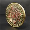 1 moneta in bronzo verde Qilong Maya, medaglione portafortuna della piramide