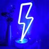 Aslanka Lampada fulmine blu, Lampada Led Effetto Neon - Insegna al neon LED alimentata a batteria o USB - Insegne luminose per camera da letto per Natale, feste, bar