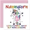 Stuff4 Biglietti di compleanno per la tata, Nannycorn | Biglietto di auguri per la festa della mamma da nipote nipote, buon compleanno, nonna unicorno, 145mm