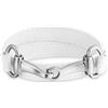 Bling Jewelry Moda Bianco In Vera Pelle Equestre Snaffle Cavallo Bit Doppio Strato Wrap Bracciale Per Le Donne Adolescenti Argento Tono Acciaio Inox