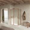 Parama Box doccia slim 150x90cm con porta scorrevole e parete fissa profili rame spazzolato e vetro 6mm trasparente anticalcare h190| Portofino