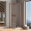 Parama Box doccia angolare 70x100cm con profili rame spazzolato slim vetro 6mm trasparente anticalcare h190 | Portofino