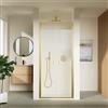 Parama Porta doccia 75cm con apertura saloon profili slim oro spazzolato vetro 6mm trasparente anticalcare h190 | Portofino