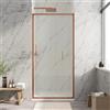 Parama Porta doccia 75cm con apertura a libro profili slim rame spazzolato vetro 6mm trasparente anticalcare h190 | Portofino