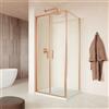 Parama Box doccia slim 70x90cm con apertura saloon e parete fissa profili rame spazzolato e vetro 6mm trasparente anticalcare h190| Portofino