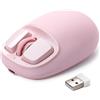 YUNZII C1 Mouse Wireless Silicone Senza Fil, 4800 DPI, Mouse Tri-Mode 2.4G/Bluetooth/Type-C, Mouse per Laptop, Mac, iPad, PC (Rosa)