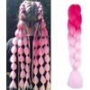 jooceebaby Fucsia/Rosa Chiaro Extension Per Treccine Africane 24 Treccia Capelli Extension Ombre Jumbo Treccia Extension Capelli Fibra Sintetica Treccia Di Scatola Crochet Twist Intrecciare