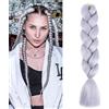 jooceebaby Grigio Argento Extension Per Treccine Africane 24 Treccia Capelli Extension Colorate Ombre Jumbo Treccia Extension Capelli Fibra Sintetica Treccia Di Scatola Crochet Twist Braiding Hair