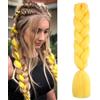 jooceebaby Giallo Vivace Estensioni Jumbo Ombre per Trecce Africane 24 Kanekalon Fibra Sintetica Crochet Twist Scatola Intrecciata per Capi Ricci