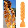 jooceebaby Arancia Extension Per Treccine Africane 24 Treccia Capelli Extension Colorate Ombre Jumbo Treccia Extension Capelli Fibra Sintetica Treccia Di Scatola Crochet Intrecciare Braiding Hair