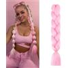 jooceebaby Rosa Extension Per Treccine Africane 24 Treccia Capelli Extension Colorate Ombre Jumbo Treccia Extension Capelli Fibra Sintetica Treccia Di Scatola Crochet Twist Intrecciare Braiding Hair