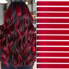 jooceebaby Extension Capelli Colorati Con Clip Rosso 12 pezzi 22 pollici Lungo Dritto Sintetiche Resistenti al Calore per Bambini Ragazze Donne Festival Feste Halloween Cosplay