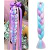 jooceebaby Bleu/Violet/Vert/Rose Extension Per Treccine Africane 24 Treccia Capelli Colorate Ombre Jumbo Treccia Extension Capelli Fibra Sintetica Treccia Di Scatola Crochet Synthetic Braiding Hair