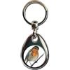 KAZMUGZ Robin - Portachiavi a forma di uccellino, in metallo di alta qualità, regalo su entrambi i lati, con pettirosso, Multicolore, Taglia unica