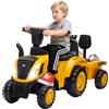 Camion giocattolo per bambini 12-36 mesi con pala e rimorchio, in pp e metallo, 91x29x44 cm, giallo
