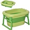 Vaschetta bagnetto pieghevole per bimbi 0-6 anni in plastica antiscivolo verde, 75.3x55.4x43cm