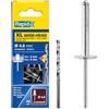 Rapid Scatola da 40 Rivetti in Alluminio XL a Testa Larga da Ø4.8 x 16 mm, Ampia Superficie di Tenuta, per Fissare Tele, Tessuti, Gomme e Reti, con Punta per il Trapano (5000665)