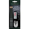 Faber-Castell 111183 - Set di matite Exam, con tre matite 1111 grado di durezza HB, con temperino e gomma, nero