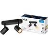 WiZ Faretto Smart LED Imageo WiFi, Luce Bianca o Colorata Dimmerabile, 2x5W, 2 Punti Luce, Nero, Tecnologia SpaceSense, Controllo Vocale (Alexa, Apple HomeKit, Google Home)