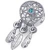LSxAB Ciondolo acchiappasogni con nappe piume, compatibile con braccialetti Pandora, 4.8mm-5.0mm, Rame, Non pietra preziosa