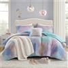 Intelligent Design Set copripiumino per letto queen size, stile bohémien, copriletto trapuntato leggero e alla moda, per tutte le stagioni, con federe, Cassiopeia, per letto matrimoniale, rosa/blu, 4