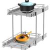 DINDON Organizzatore estraibile a 2 ripiani (28 cm di larghezza x 45,7 cm di profondità) per cassetti scorrevoli in metallo resistente, due ripiani estraibili per mobili da cucina, dispensa, bagno,