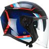 Cgm Casco Moto Jet CGM 136M RNA FIBRA RIDE Nero Blu Rosso