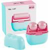 TBPHP Ice Rullo Ghiaccio Massaggiatore Viso Ice roller Rullo di ghiaccio Rullo da massaggio con due teste,È un ottimo strumento di massaggiare viso bellezza (Rosa)