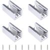 INCREWAY Paraurti per porte scorrevoli resistenti, 4 pezzi, per porte scorrevoli in vetro, adatti per porte mobili in vetro doccia di spessore 8-10 mm (argento)