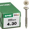 SPAX 681030400303 - Testa piatta posteriore per Korpus, filettatura parziale, testa a parete posteriore, T-STAR plus, 4CUT, vite corpo nichelata, 4 mm x 30 mm, colore: Grigio argento