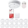 X-Sense Rilevatore di Fumo Wi-Fi, XS0D-MR121, 12 Rilevatori + 1 Base | Allarme antincendio, Batteria sostituibile, Stazione base SBS50 inclusa, Gestione tramite app X-Sense, Montaggio magnetico