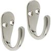 Select Hardware HK0209B - Appendiabiti singolo con viti, in nichel satinato, montaggio su porta e parete, per bagno, camera da letto, soggiorno, corridoio, confezione da 2