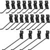WeqeYent 20 ganci neri per pannelli forati (50/100/150 mm) per pareti a doghe, resistenti ganci per mensole per esposizione di attrezzi, garage e negozi