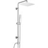 Görbach Colonna Doccia Acciaio Inox Senza Miscelatore Fori Muro Regolabili Set Doccia a Pioggia Con Doccetta a Mano in acciaio INOX e Soffione Doccia in INOX 20 * 20 quadrato
