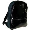 Generic Zaino da viaggio per la scuola, con paillettes, reversibile, colore: nero e argento