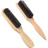 LLMSIX 2 spazzole eleganti con setole di cinghiale, morbide setole naturali, per acconciature e barba, per barbiere, uomini, donne, bambini, per acconciature di capelli e barba
