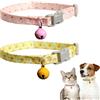 Rieoany 2 pcs Collare Gatto Taglia Piccola Regolabile con Campanello Poliestere Resistente e Lavabile Collare Cane Personalizzato 20-30cm Giallo rosa