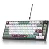 SOLIDEE Tastiera da gioco meccanica cablata 75%,tastiera hot swappable,Tastiera meccanica Gasket,tastiera da gioco meccanica compatta rgb, retroilluminazione,82 tasti Tastiera NKRO con il pulsante(82