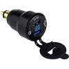 Meijeegu Meipire - Adattatore di ricarica con voltmetro per moto, Dual Quick Charge, USB 3.0, colore: blu