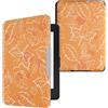 kwmobile Custodia eReader Compatibile con Amazon Kindle Paperwhite Cover - eBook Reader Flip Case - bianco/arancione/marrone - Autunno