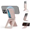 Bettdow Treppiede magnetico per iPhone serie 16/15/14/13/12, treppiede portatile con porta carte per auto-vlogging, surf, fotografia macro, videochiamate, rosa