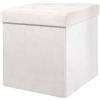 HOME DECO FACTORY Pouf Pieghevole in Poliestere, 37.5 cm x 37.5 cm x 37.5 cm, Beige