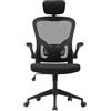 GARDENIA Sedia da Ufficio Ergonomica con Schienale Alto - Supporto Lombare Imbottito, Poggiatesta Regolabile e Braccioli Ribaltabili, Sedia da Computer per Lavoro, Studio e Gaming