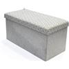 HOME DECO FACTORY Panca Contenitore Pieghevole, Grigio Chiaro